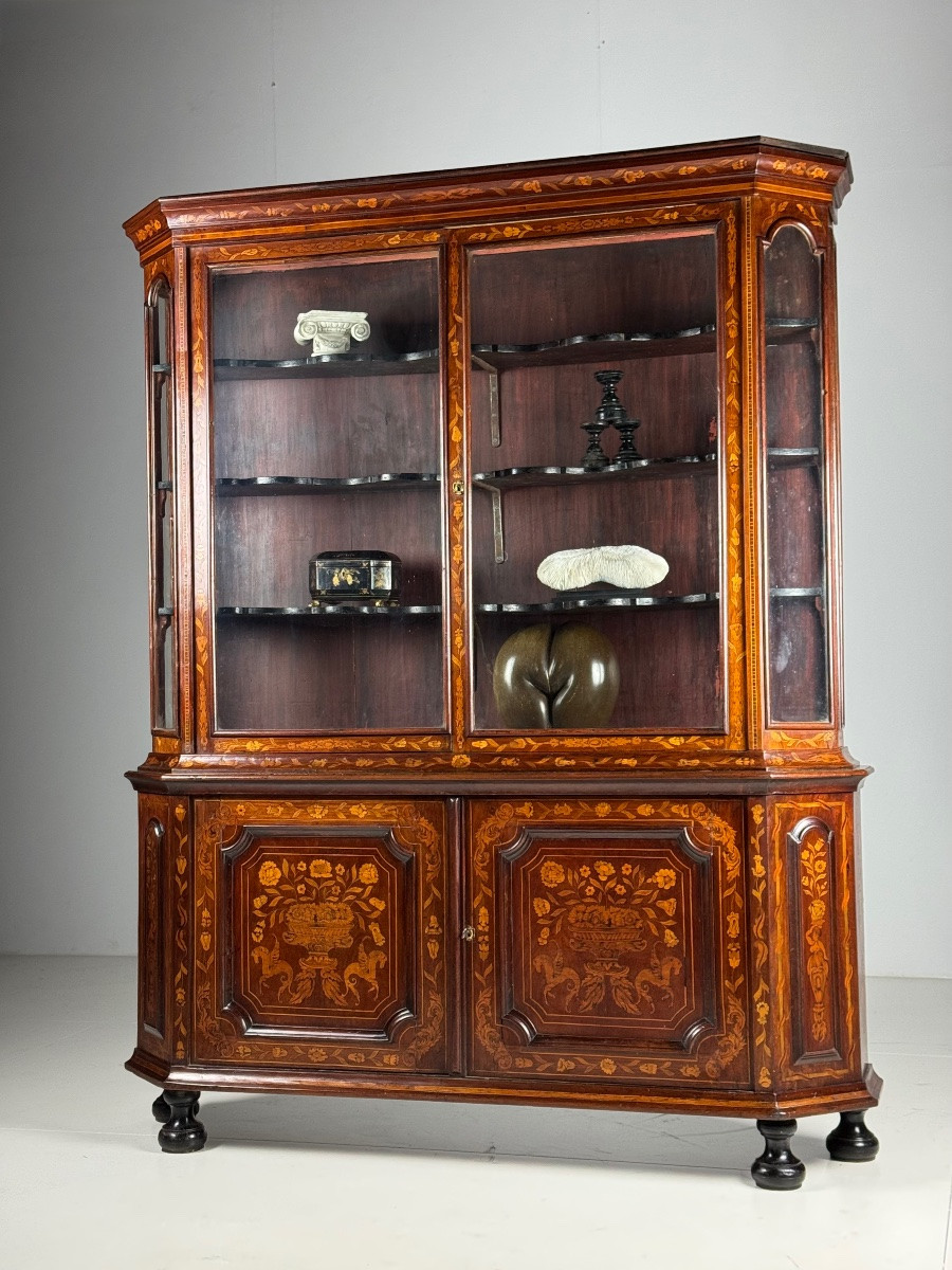 19th-century Dutch Marquetry Cabinet-photo-1