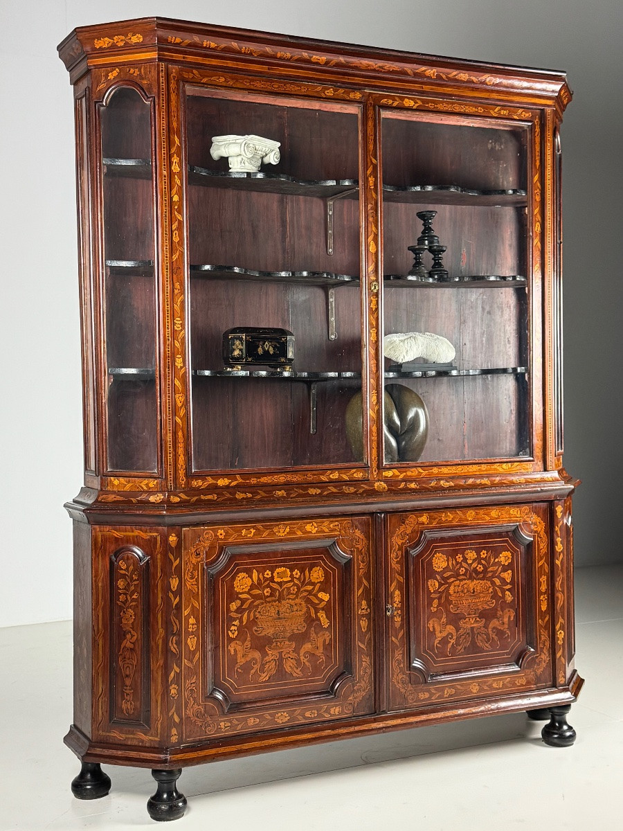19th-century Dutch Marquetry Cabinet-photo-3