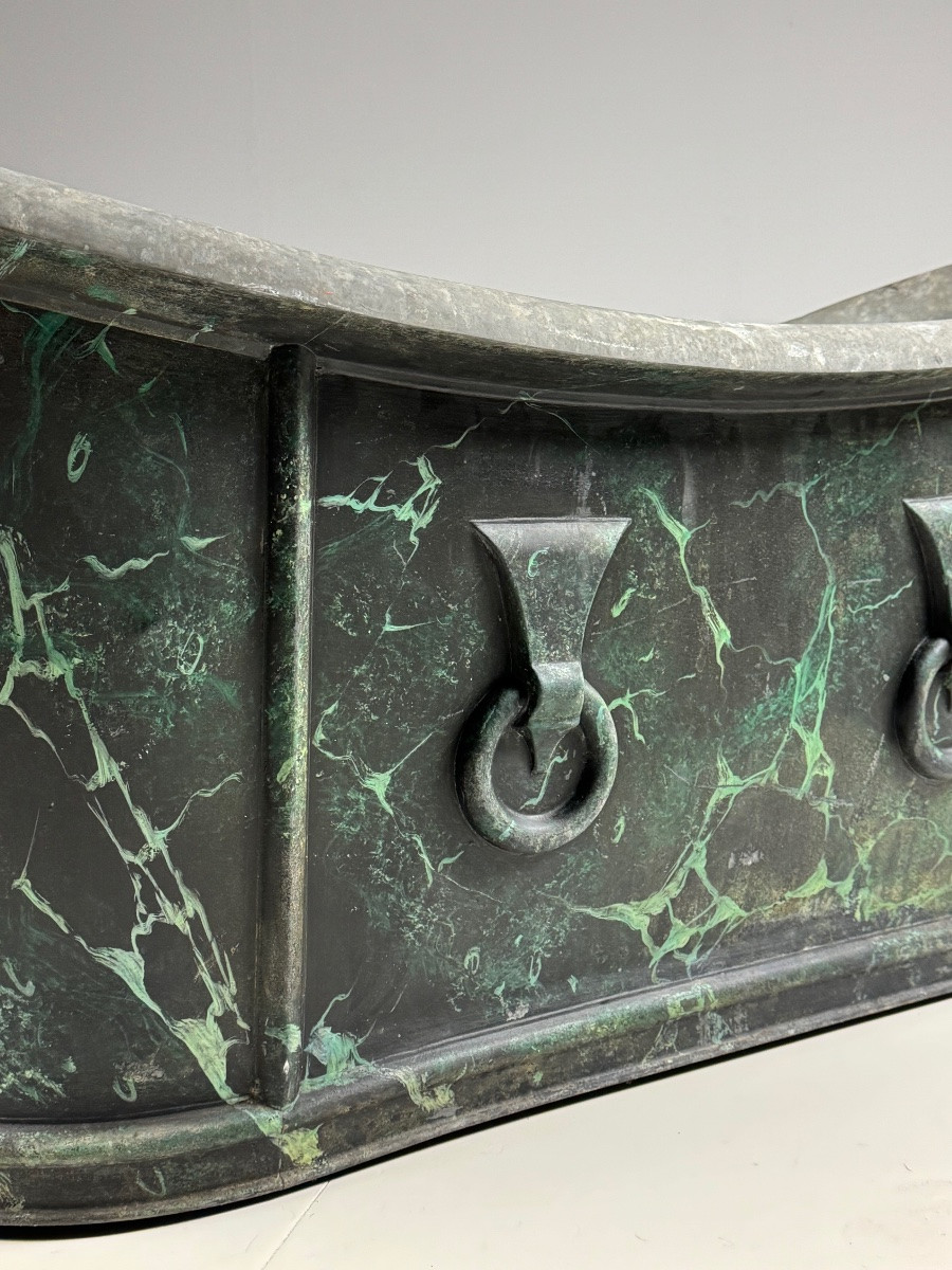 French Bathtub In Faux Marble, Circa 1900-photo-2