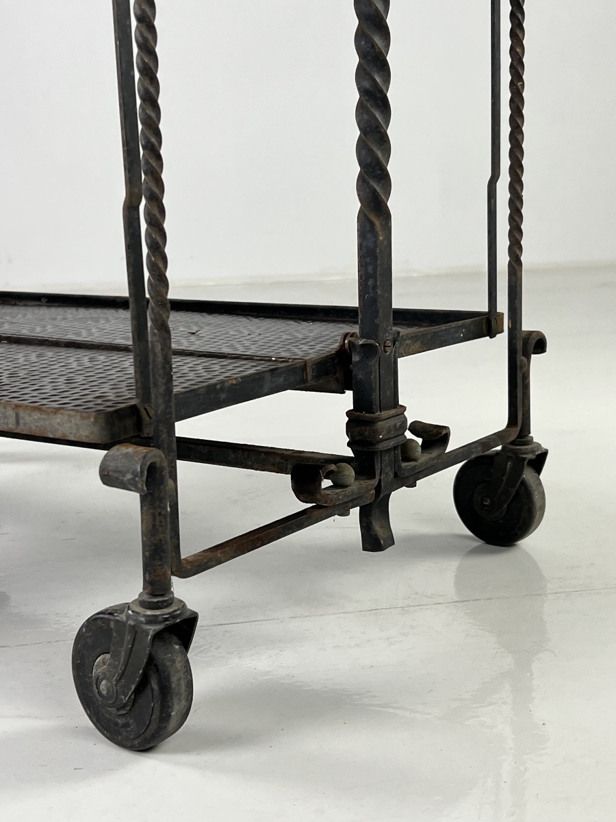 Metal Service Trolley, Mid-20th Century-photo-4