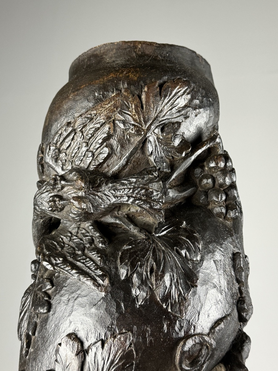 Colonne Sculptée à La Main Au 18e Siècle-photo-2