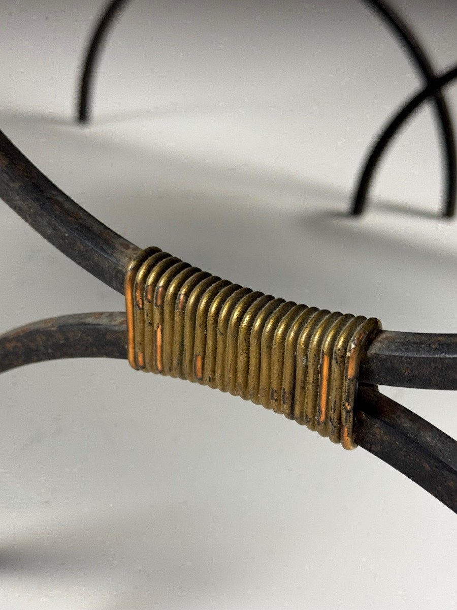 Tables gigognes vintage en verre noir-photo-2