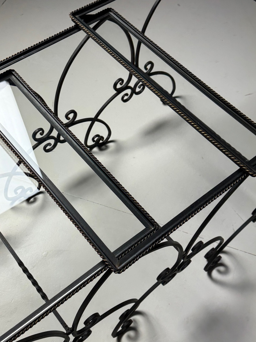 Set Of 3 Nesting Metal Tables, 20th Century-photo-4