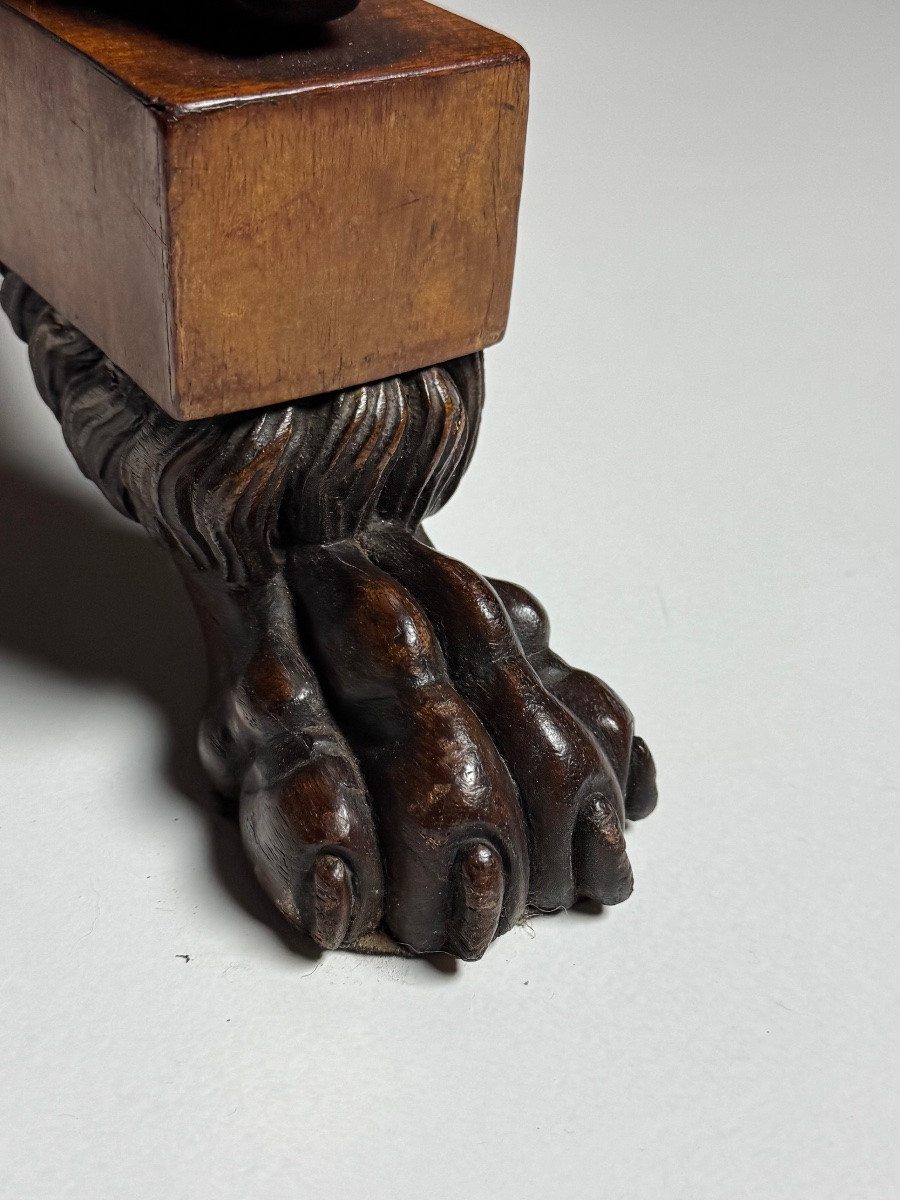 Table tripode italienne avec plateau incrusté de marbre-photo-5