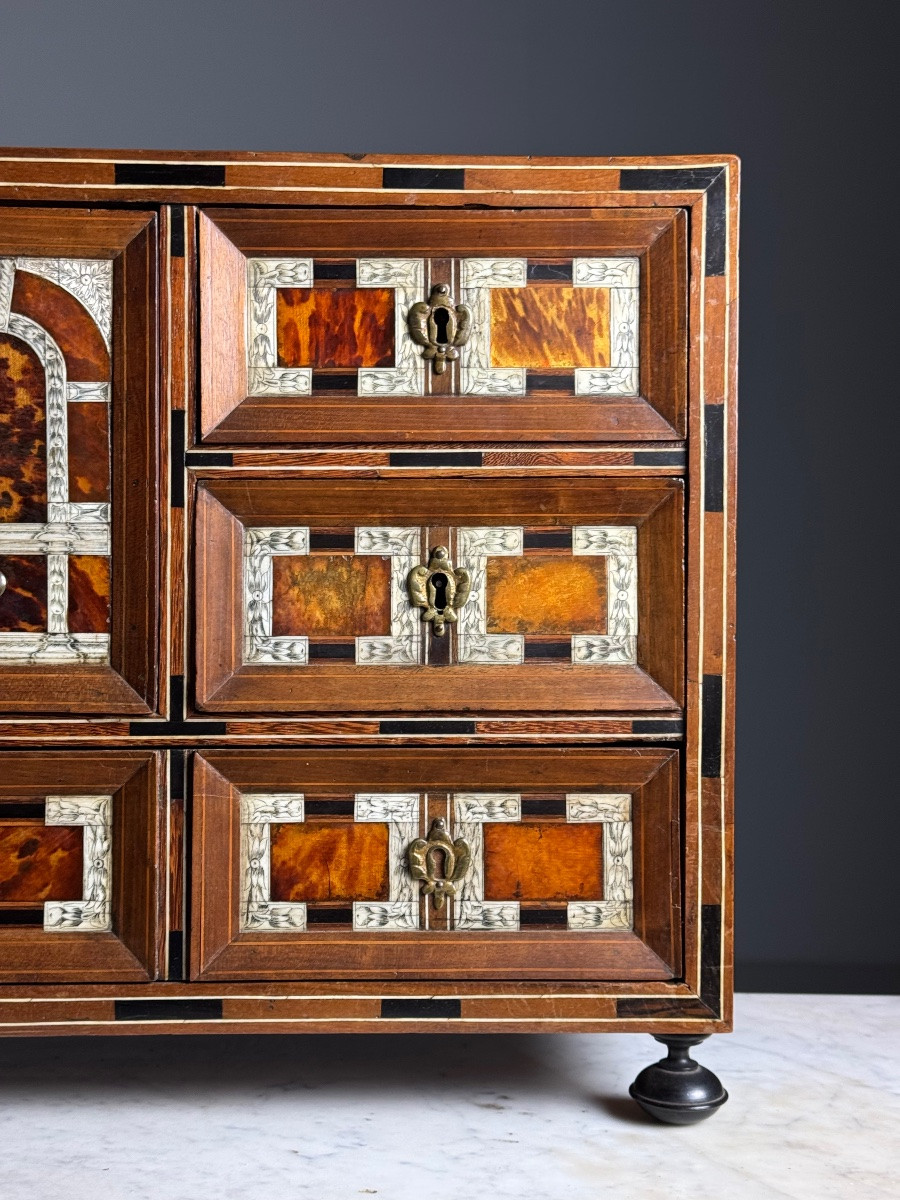 19th Century Art Cabinet In Wood Marquetry-photo-2