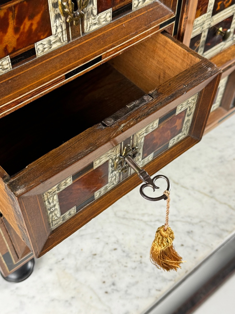 19th Century Art Cabinet In Wood Marquetry-photo-2