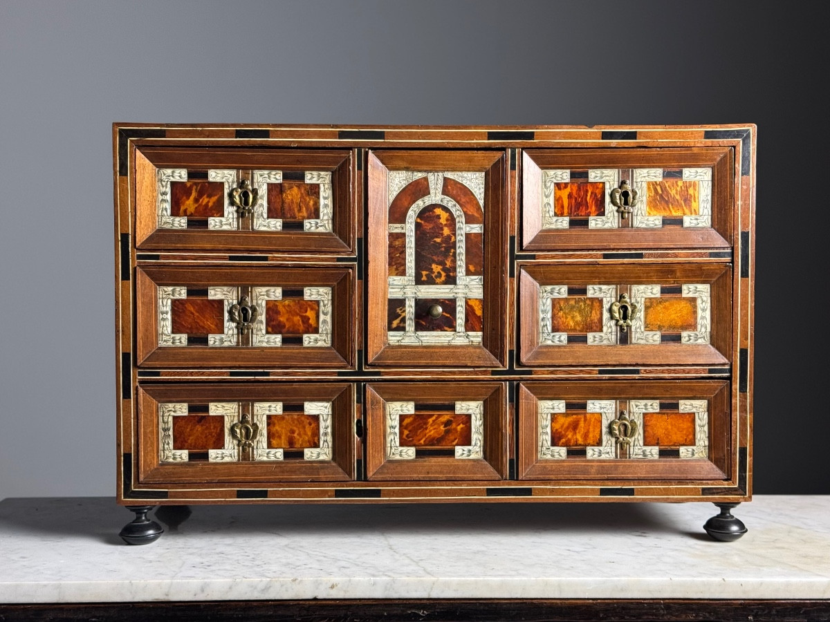19th Century Art Cabinet In Wood Marquetry
