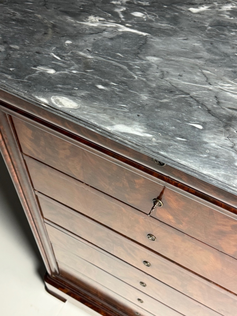 Louis Philippe French Mahogany Chest Of Drawers-photo-3