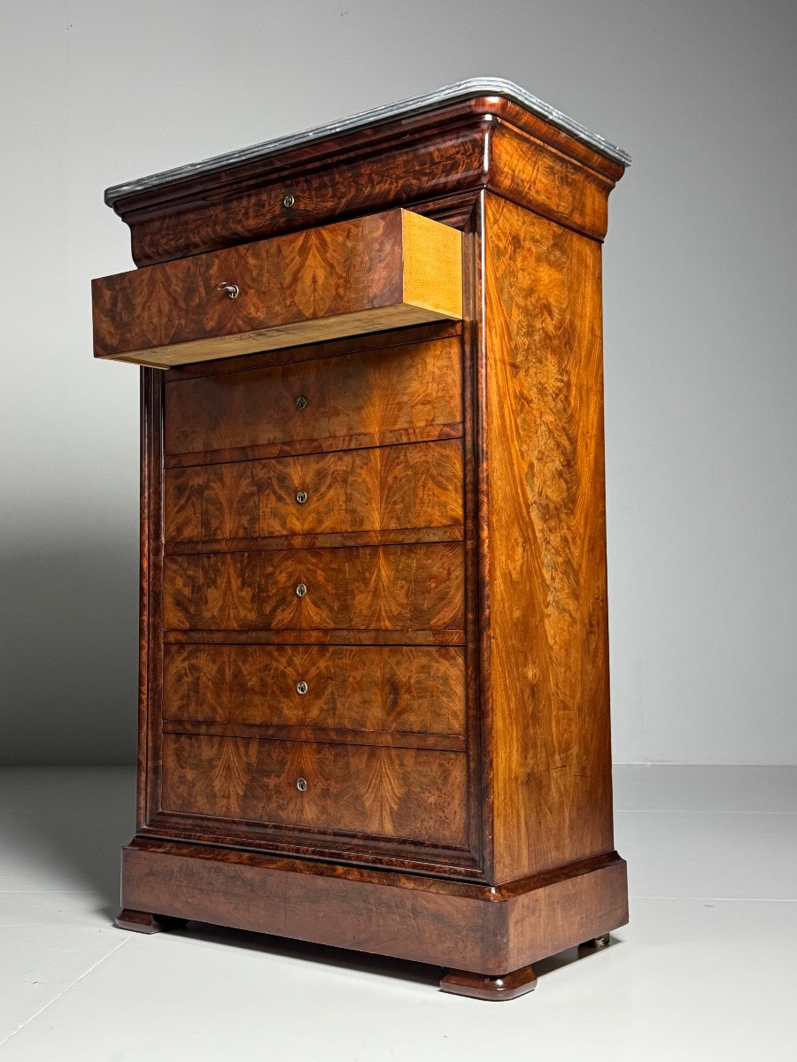 Louis Philippe French Mahogany Chest Of Drawers-photo-6