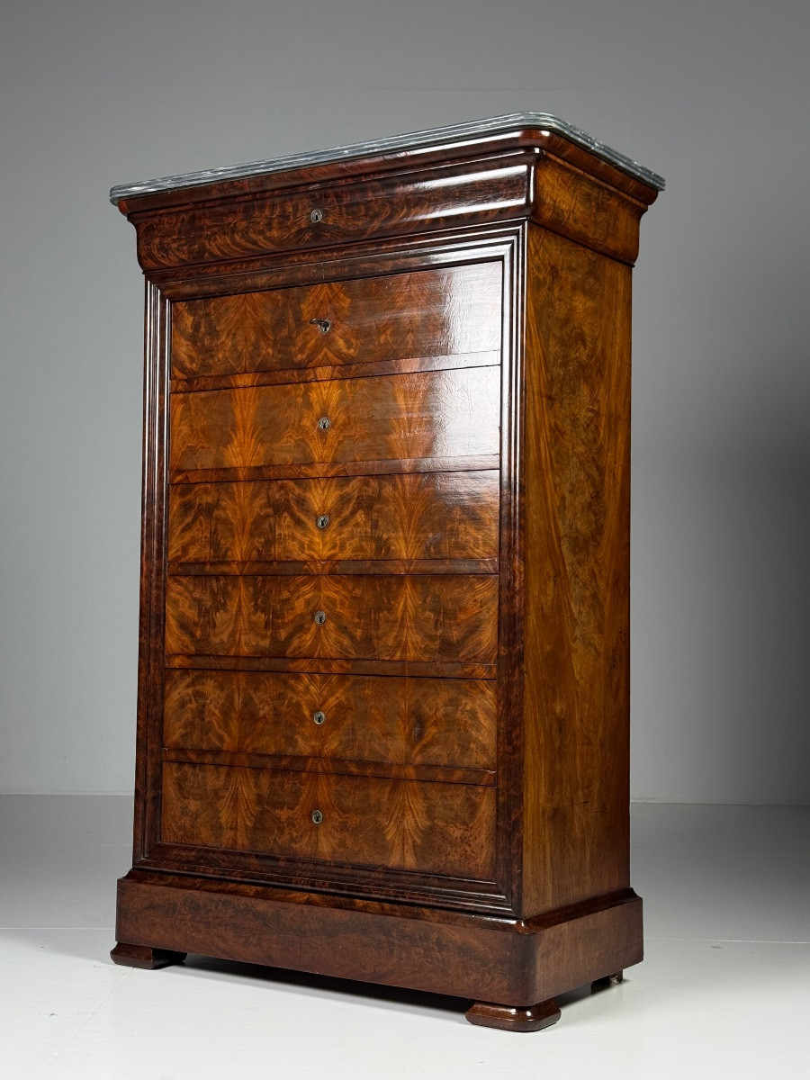 Louis Philippe French Mahogany Chest Of Drawers-photo-8