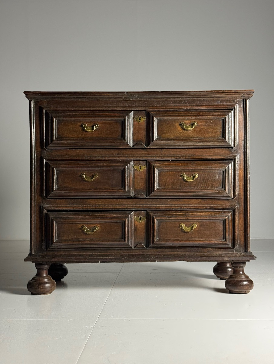 Commode anglaise du XVIIe siècle en chêne-photo-2