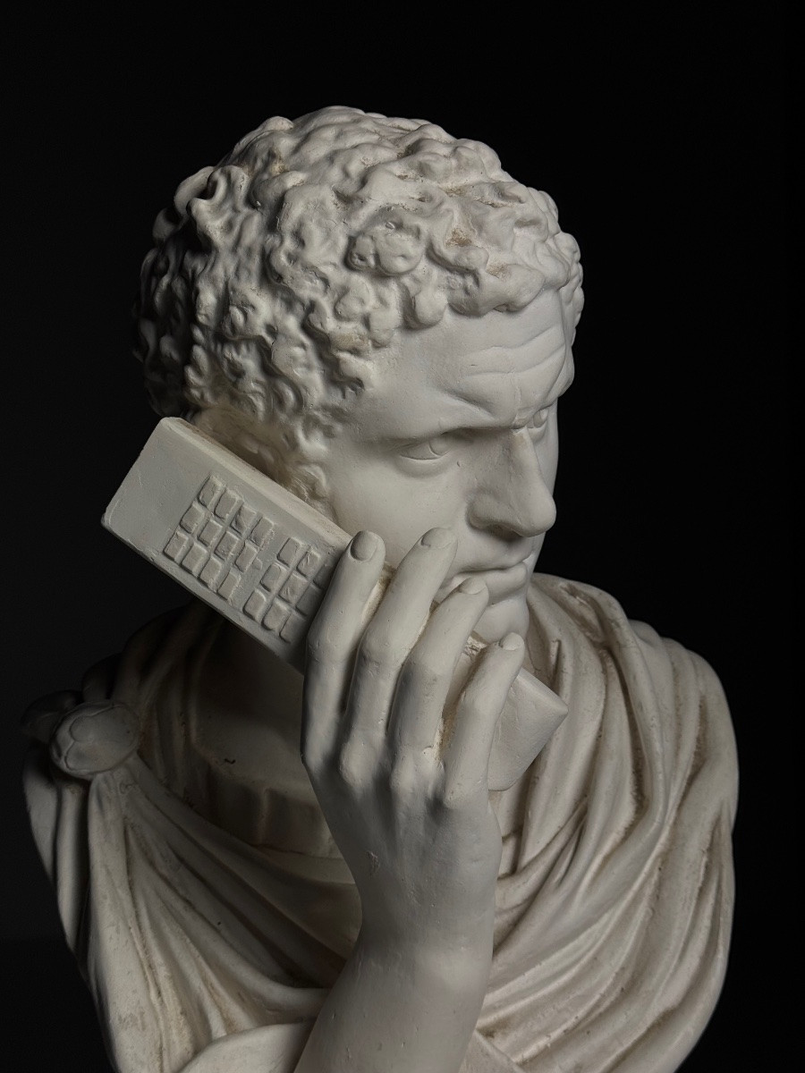 Bust Of Caracalla On The Telephone, Plaster-photo-7