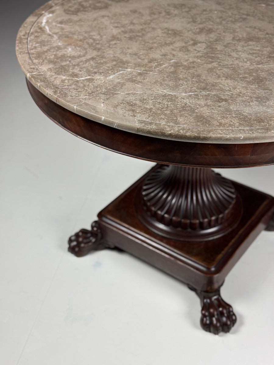 Table centrale en acajou, XIXe siècle-photo-3