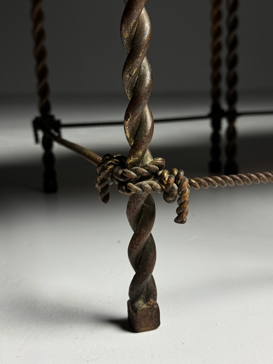 Tables gigognes vintage en corde-photo-3