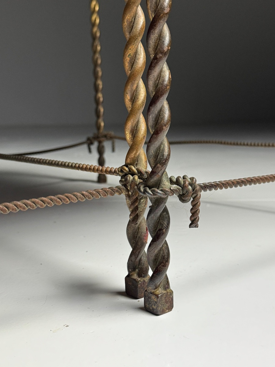 Tables gigognes vintage en corde-photo-4