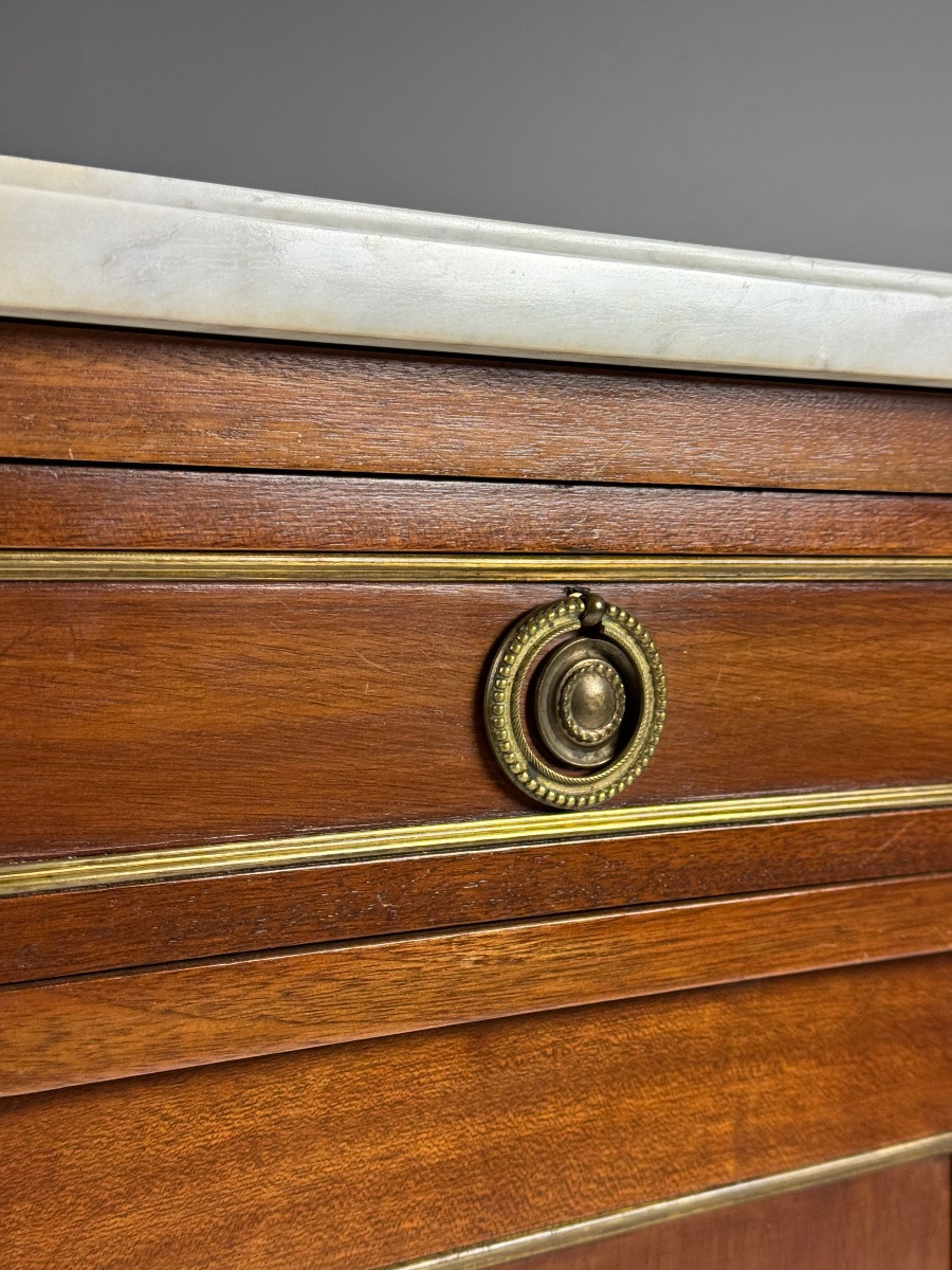 Buffet français de style Louis XVI avec plateau en marbre-photo-1