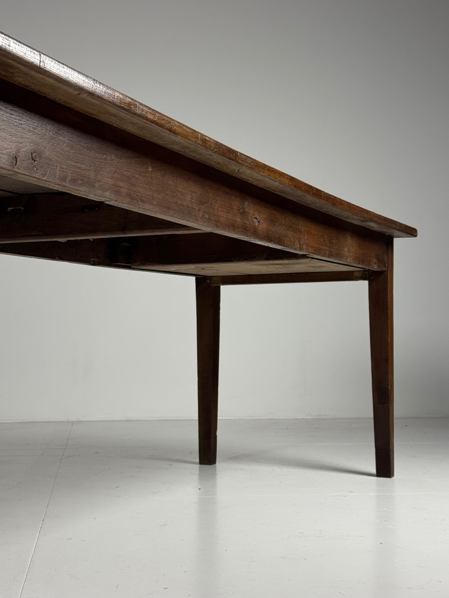 Table à manger française en chêne du XIXe siècle-photo-2