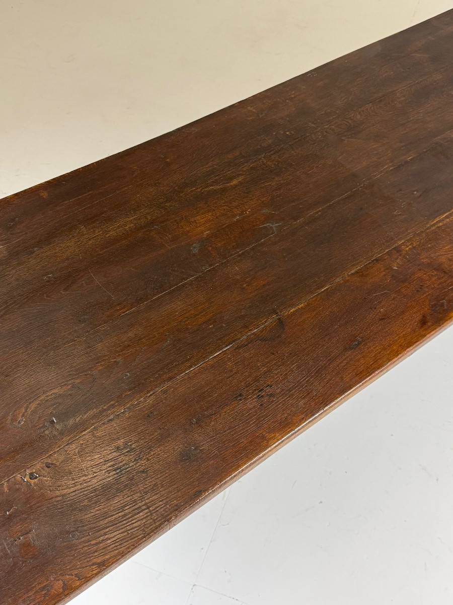 Table à manger française en chêne du XIXe siècle-photo-3