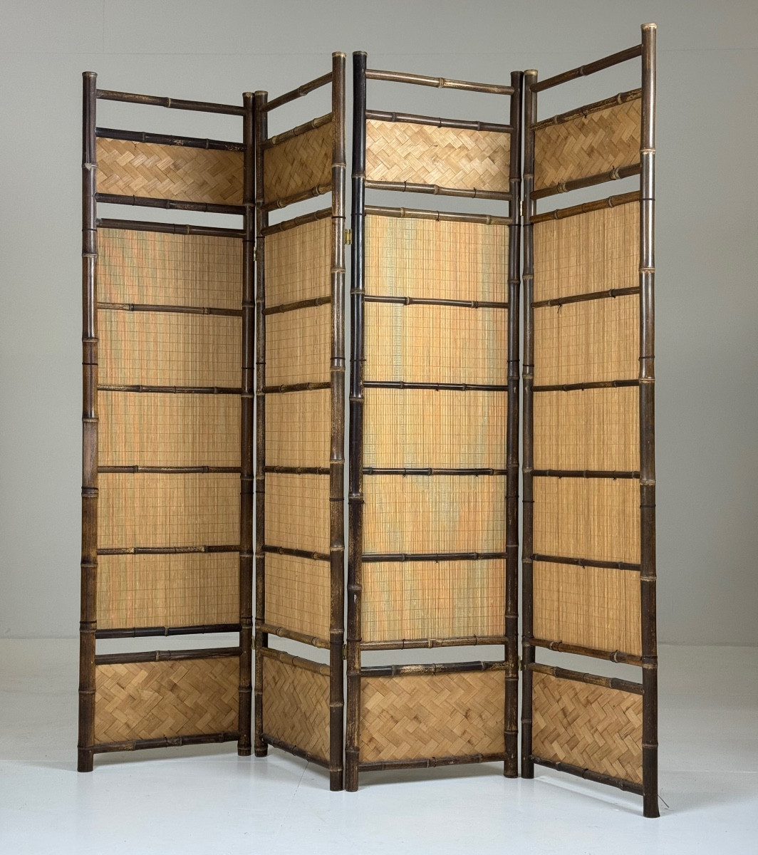 Paravent Faux Bamboo vintage