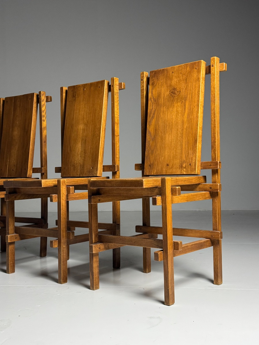 4 chaises de salle à manger style Gerrit Rietveld-photo-3