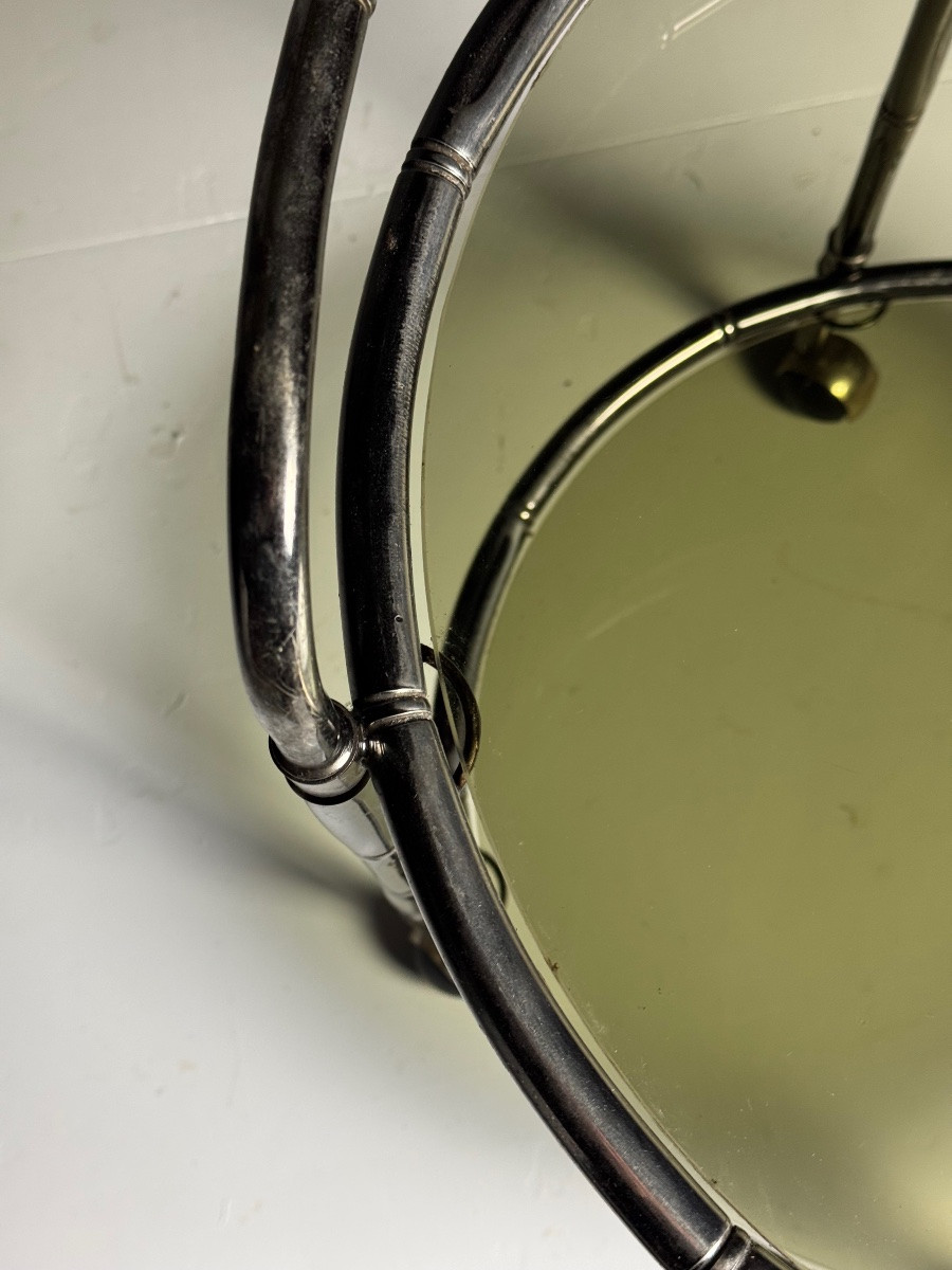 Chrome-plated Faux Bamboo Trolley-photo-1