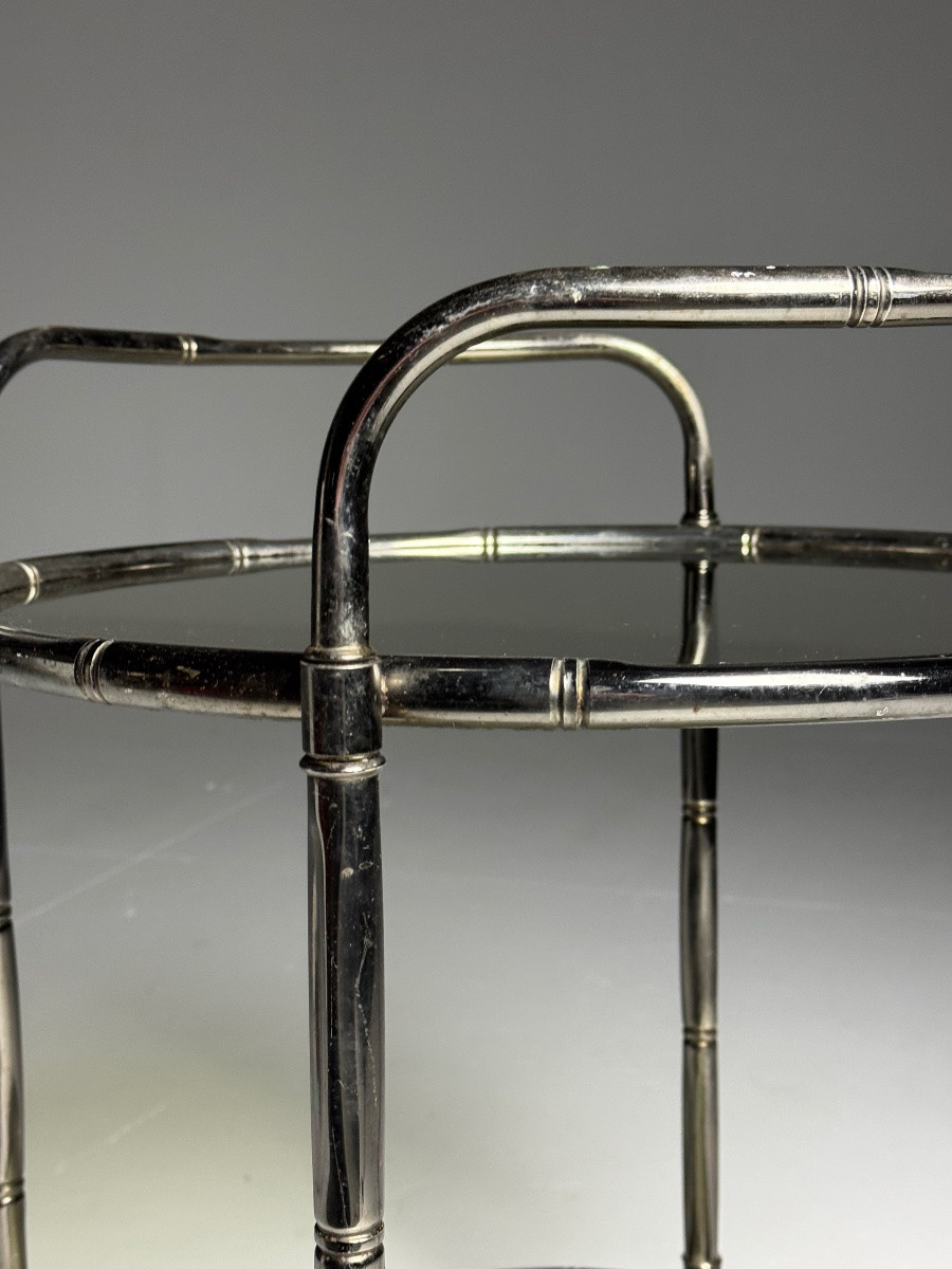 Chrome-plated Faux Bamboo Trolley-photo-2