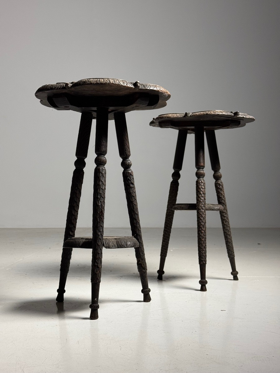 Set Of 2 Asian Side Tables-photo-4