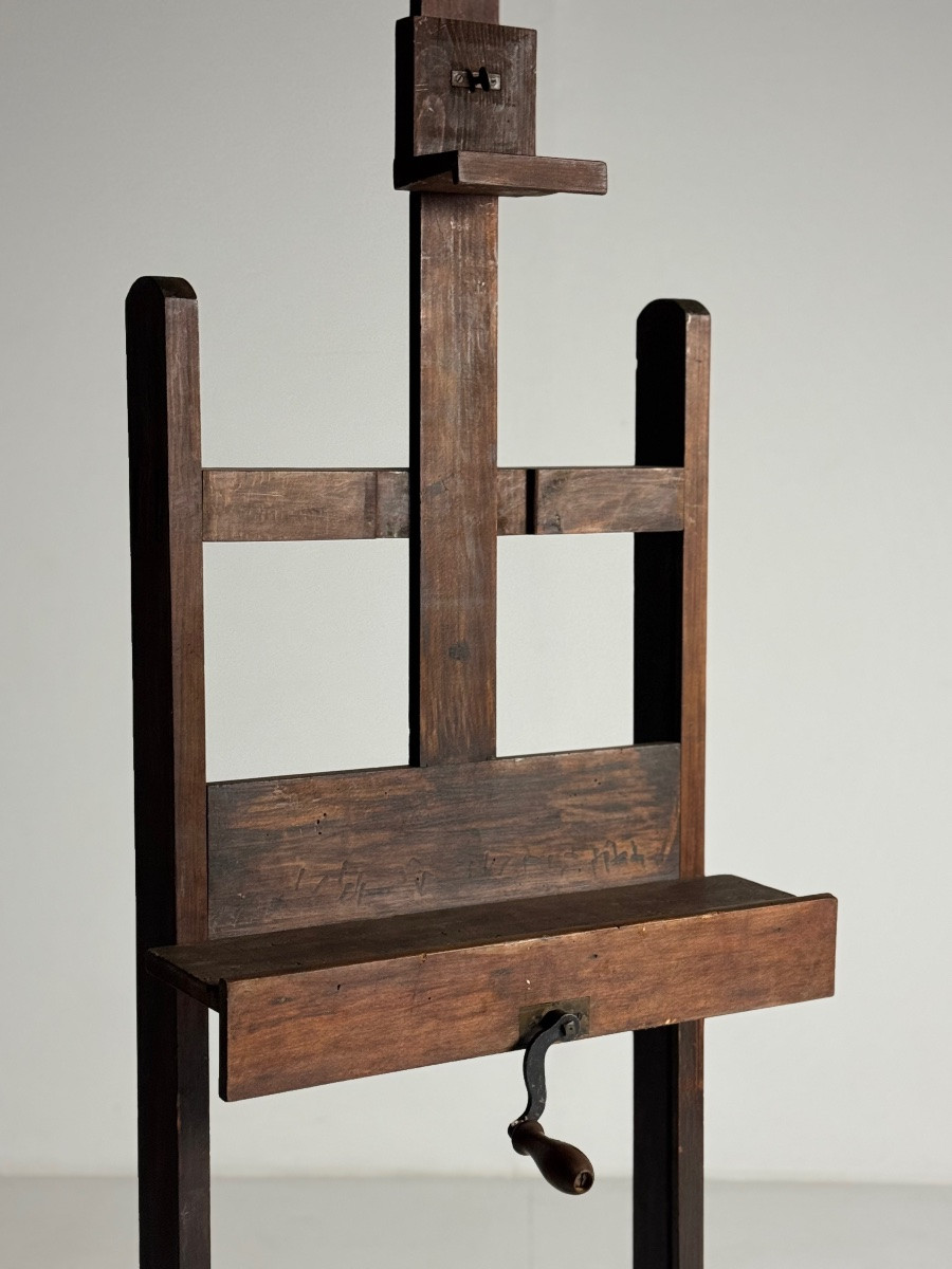 Chevalet de peintre du XIXe siècle en chêne-photo-2