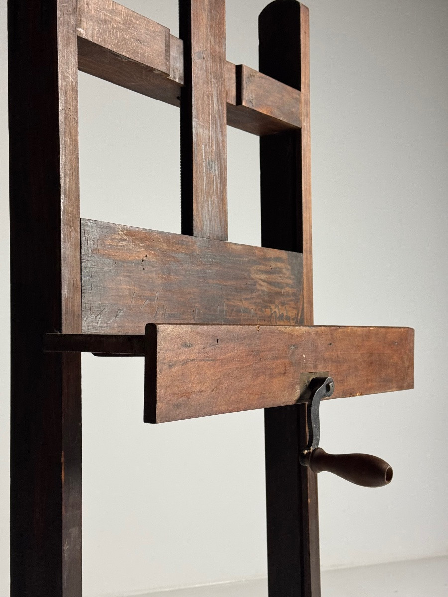 Chevalet de peintre du XIXe siècle en chêne-photo-6