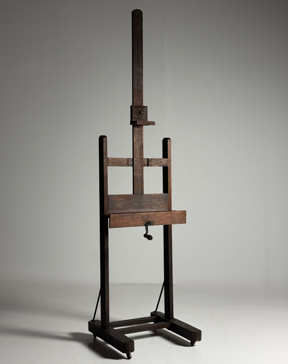 Chevalet de peintre du XIXe siècle en chêne
