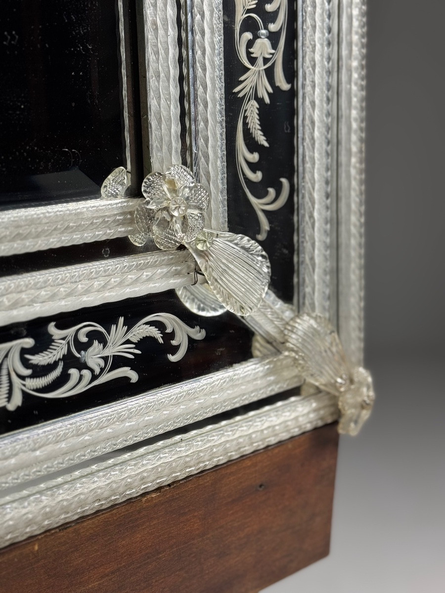 Miroir vénitien des années 1950, en verre-photo-4