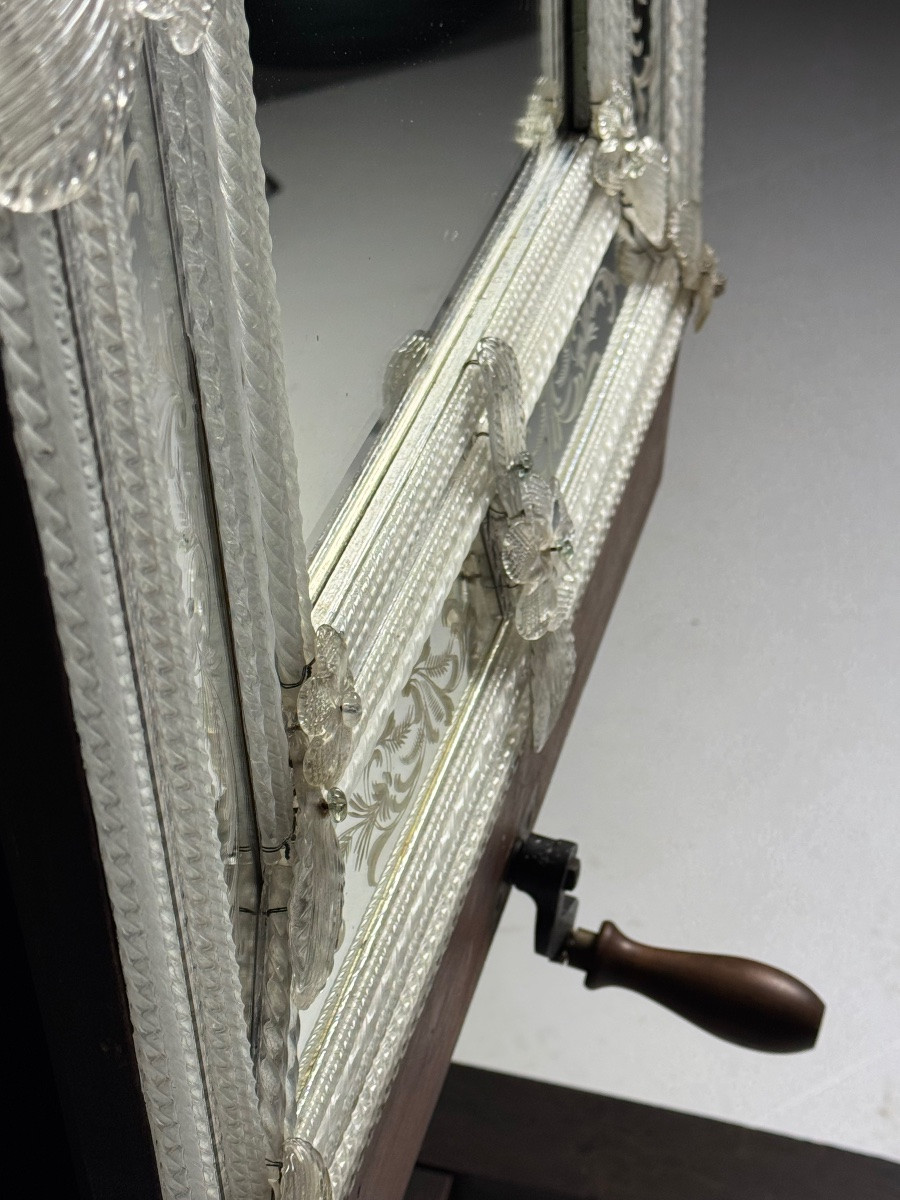 Miroir vénitien des années 1950, en verre-photo-4