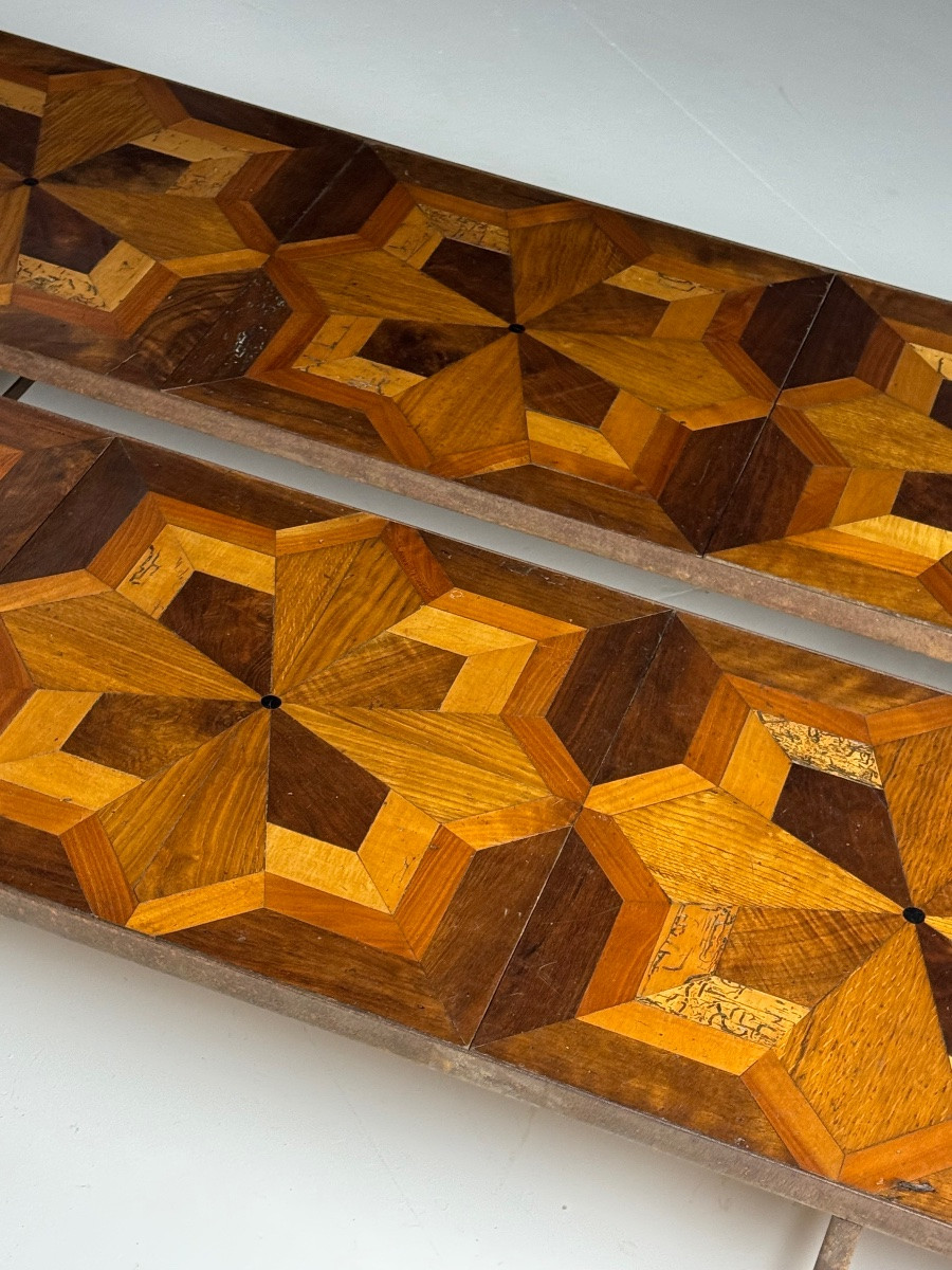 2 Parquet Coffee Tables With Iron Frames-photo-6