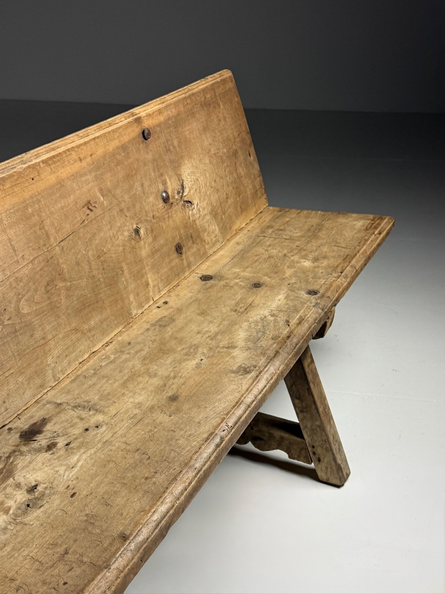 Banquette espagnole du XVIIIe siècle longue-photo-2