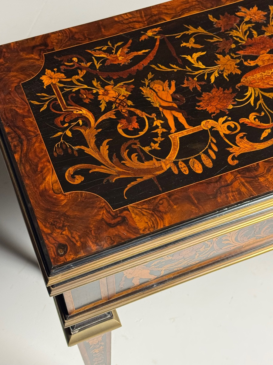19th-century French Marquetry Gaming Table-photo-2