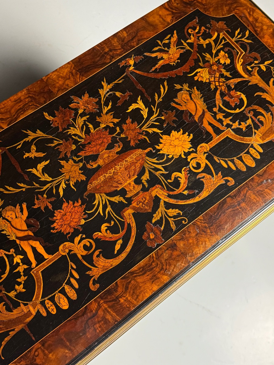 19th-century French Marquetry Gaming Table-photo-4