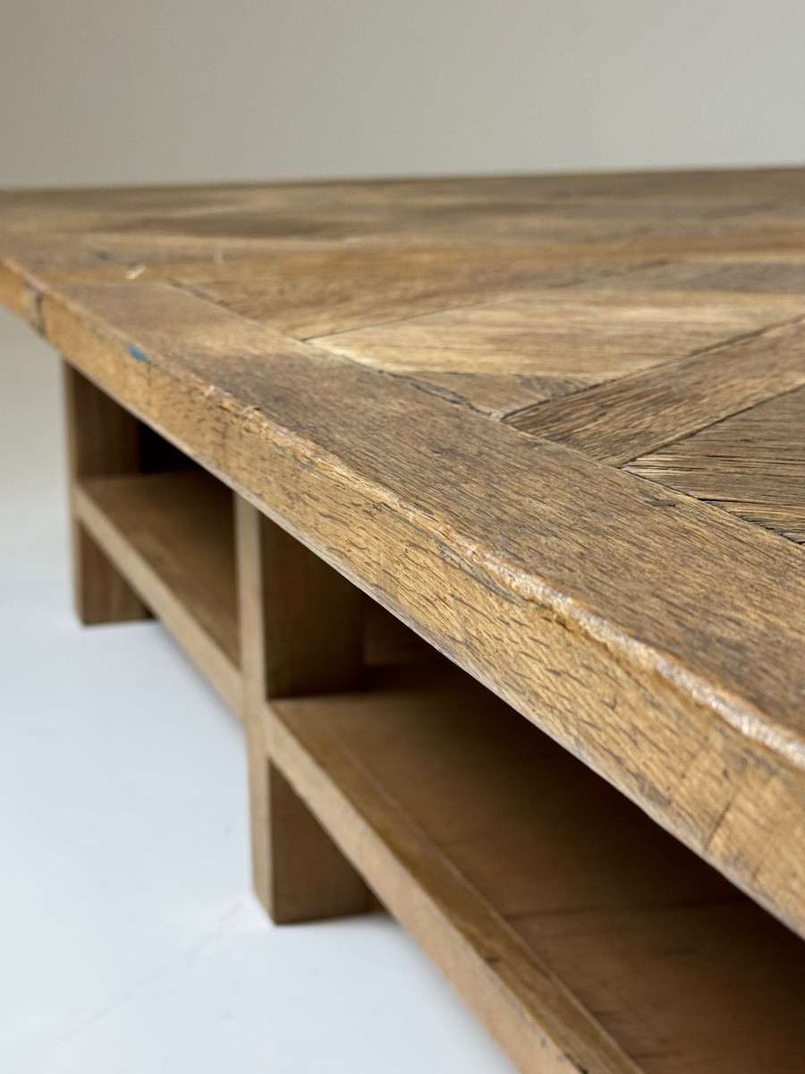 Table basse à panneaux Versailles en chêne-photo-4