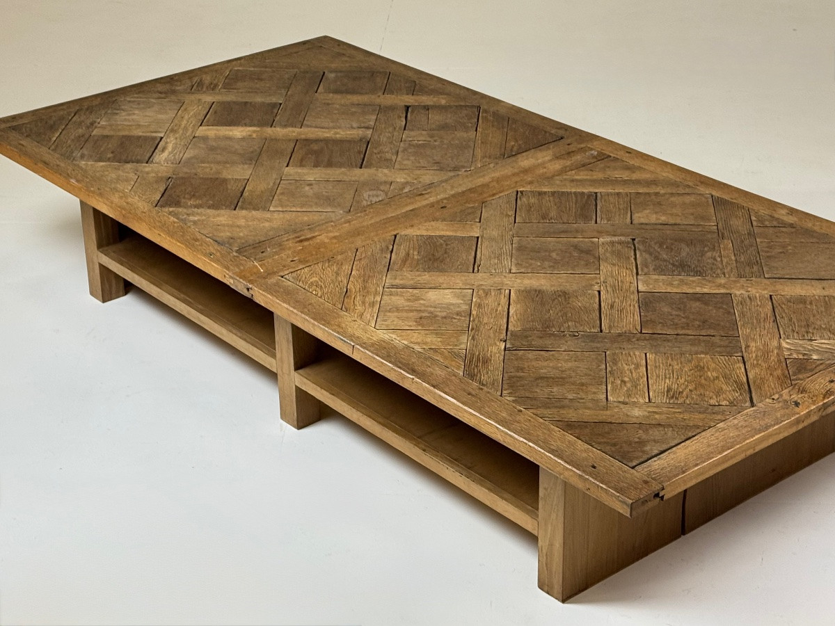 Table basse à panneaux Versailles en chêne-photo-6