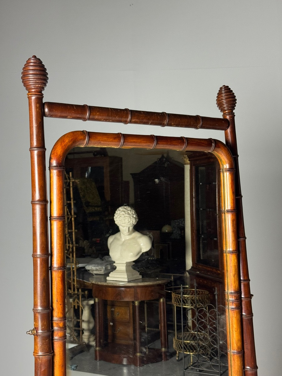 Faux Bamboo Horse Mirror-photo-3