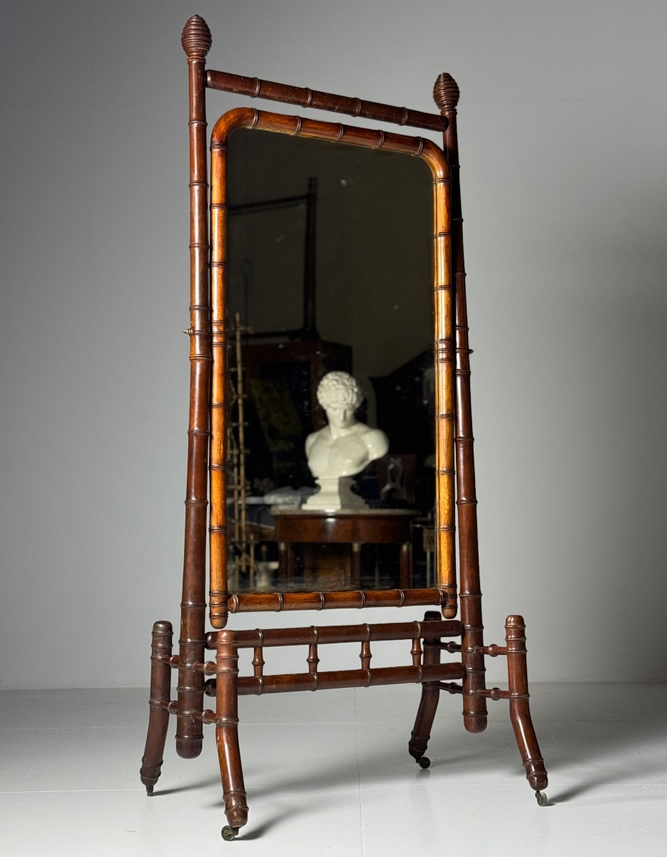 Faux Bamboo Horse Mirror