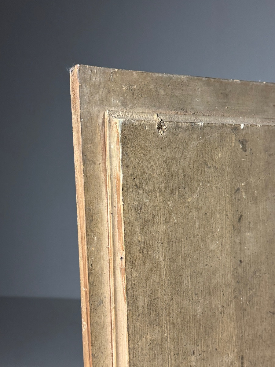 Miroir ancien à verre ondulé-photo-2