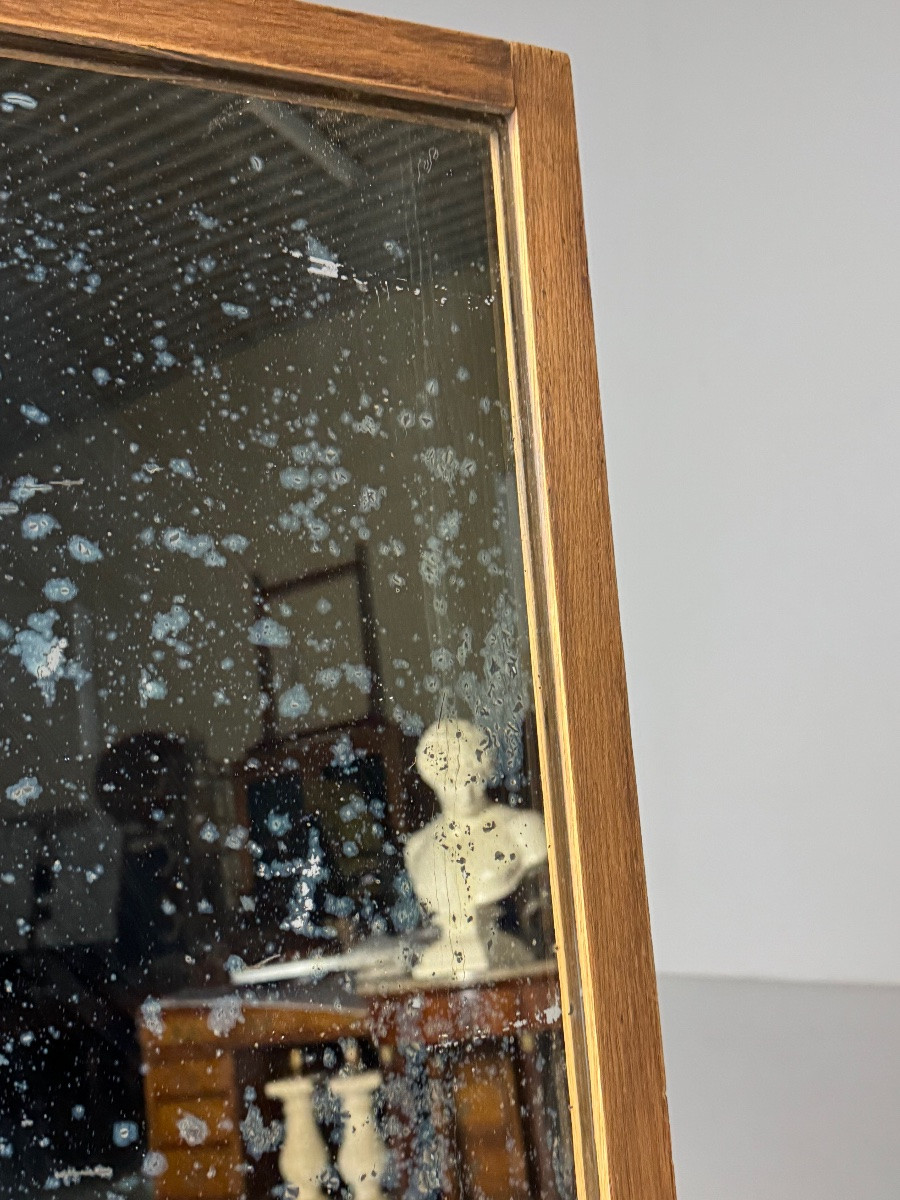 Miroir français en chêne du XIXe siècle, style minimaliste -photo-4