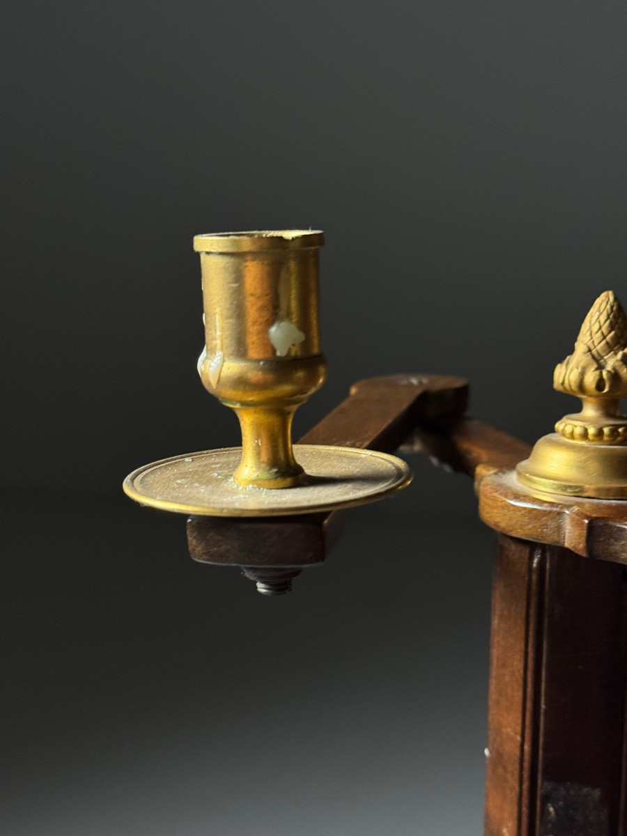 Mahogany Candlestick, 19th Century-photo-2