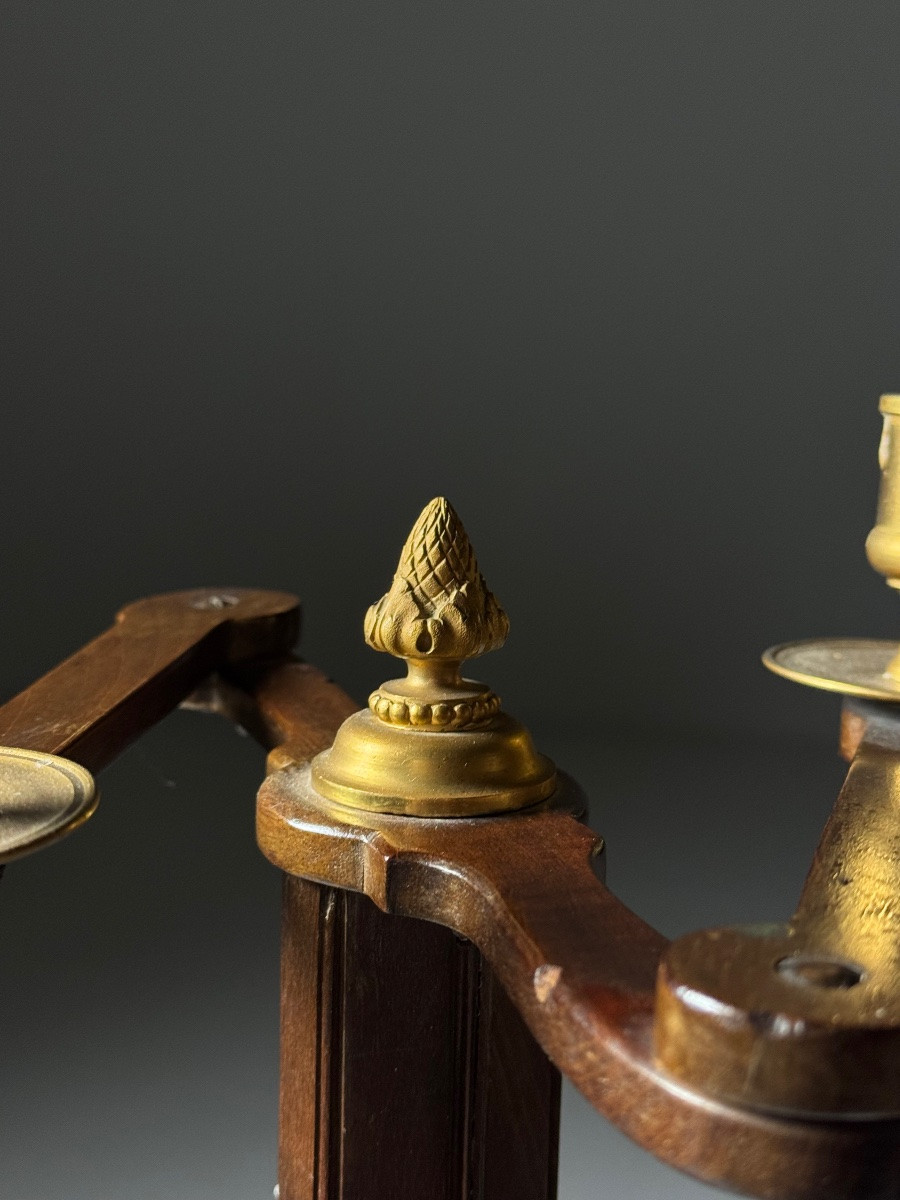 Mahogany Candlestick, 19th Century-photo-4