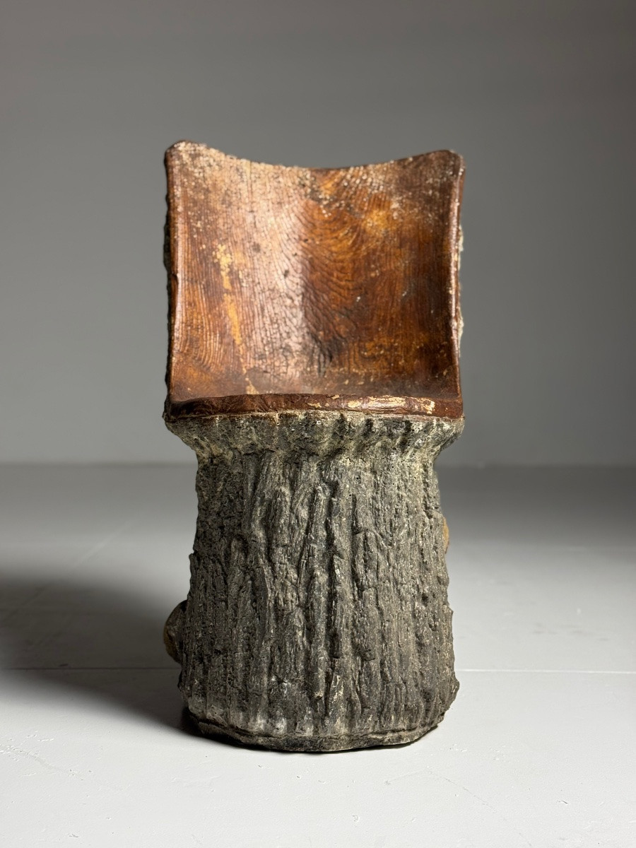 Chaises en béton faux bois (4 pièces)-photo-4