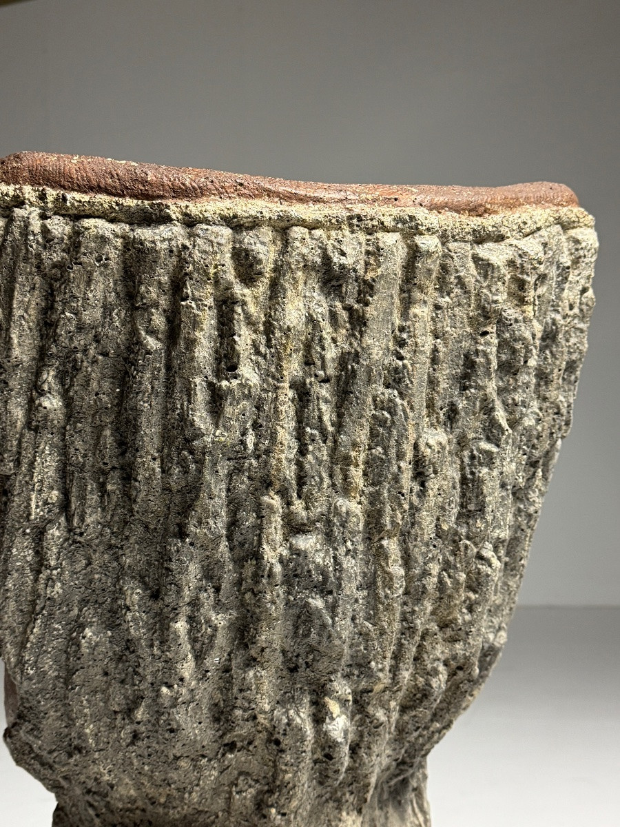 Chaises en béton faux bois (4 pièces)-photo-5