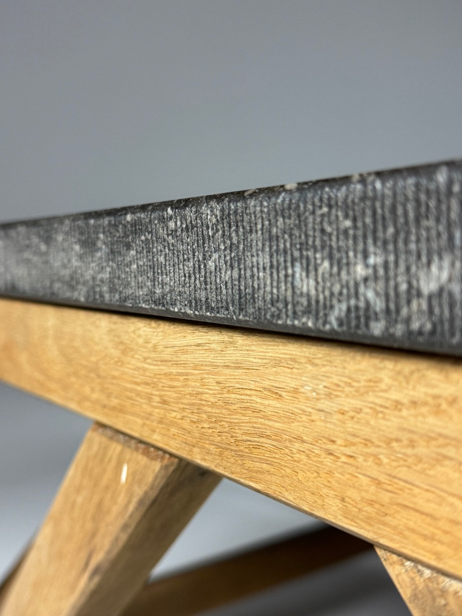 Table basse avec plateau en pierre bleue -photo-2