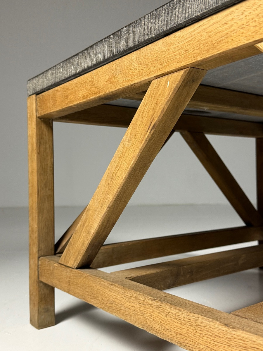 Table basse avec plateau en pierre bleue -photo-3