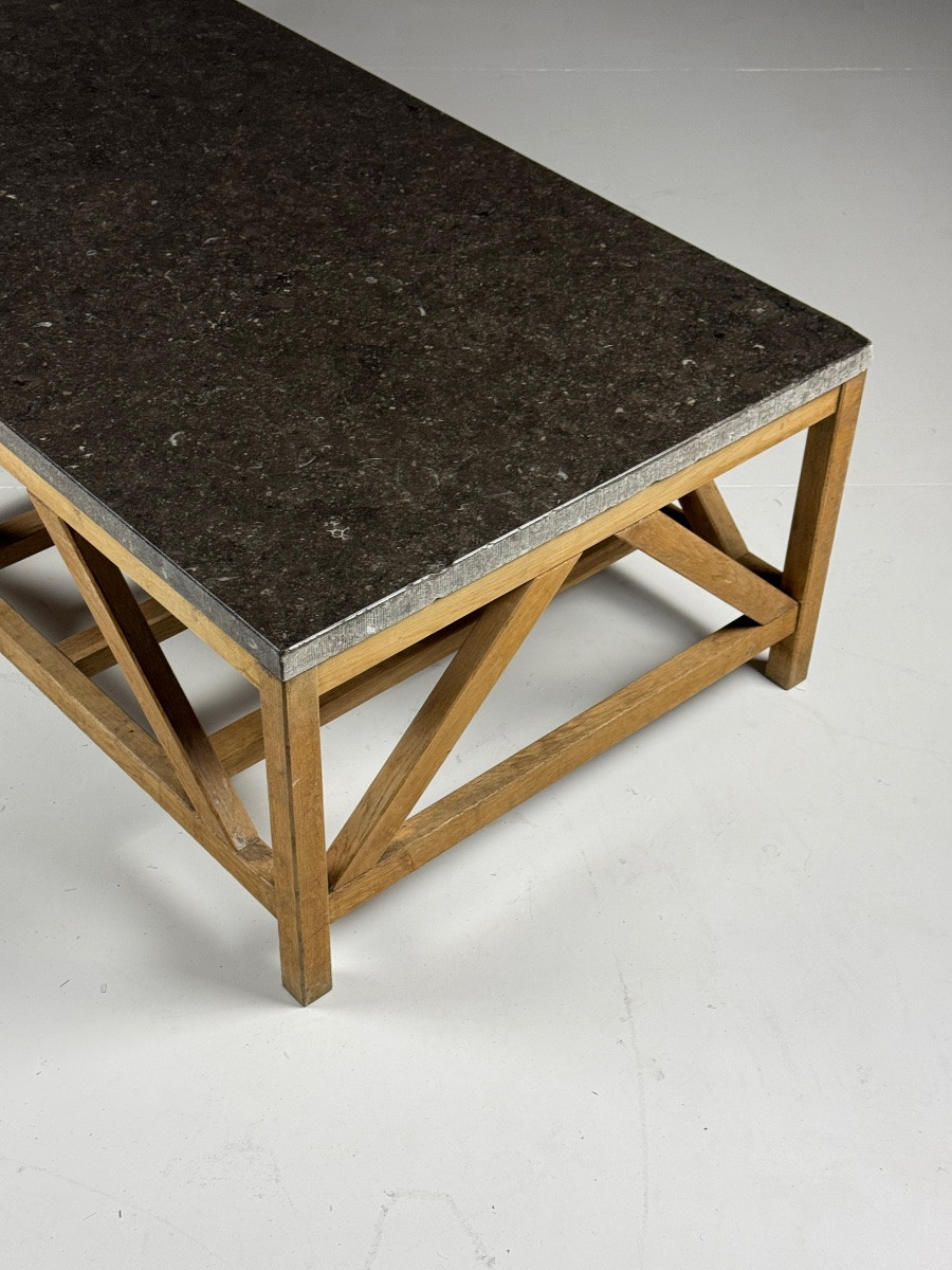 Table basse avec plateau en pierre bleue -photo-4