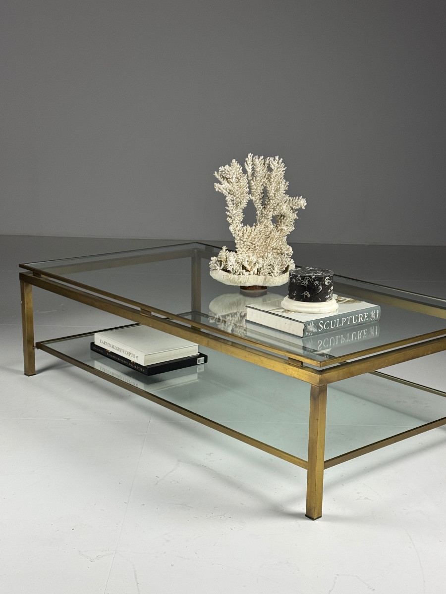 Vintage Glass Coffee Table-photo-3